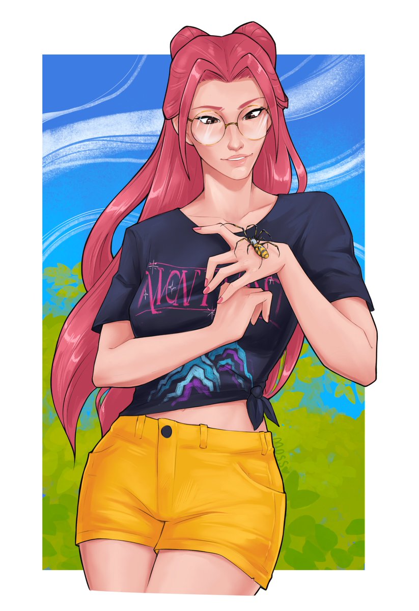 sapphicmoss's tweet photo. This piece brought me so much joy you would not believe. Everyone go read V's delicious fic or ELSE 🕷️💞 https://t.co/3QEdiV1e7y