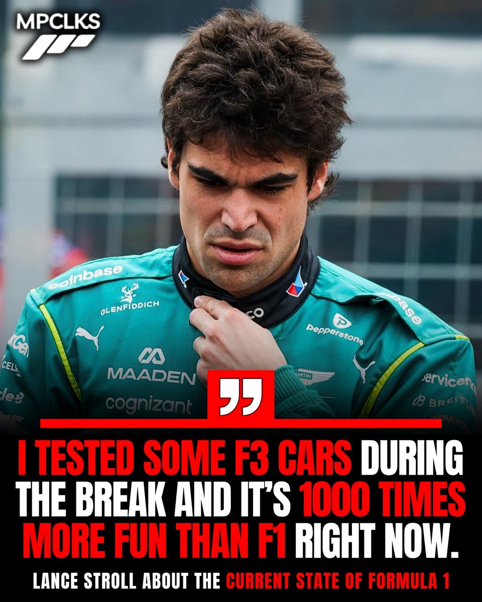 MotorspoClicks's tweet image. Lance Stroll still believes that Formula 1 is currently “miles off” from where it should be! ❌😬

Do you agree with his words from today’s media session? 👀

#stroll #f1 #formula1 #miamigp #miami
