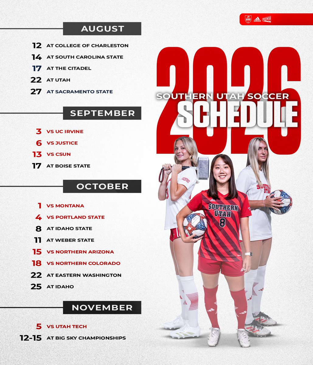 SUUSoccer's tweet photo. Schedule Set: Thunderbirds Ready for Big Sky Return in 2026

🗞️: https://t.co/Qx6Ldo3tDv

#TBirdNation ⚡️ #RaiseTheHammer https://t.co/7wkKQPzvAs