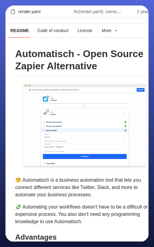 tom_doerr's tweet photo. Self-hosted, open-source business automation platform

https://t.co/hqBDXsZ5FO https://t.co/S1eF3BLcv7