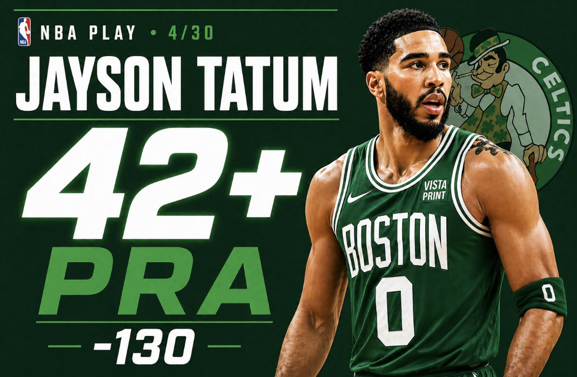 My favorite NBA play today‼️ Jayson Tatum 42+ PRA -131 50 LIKES