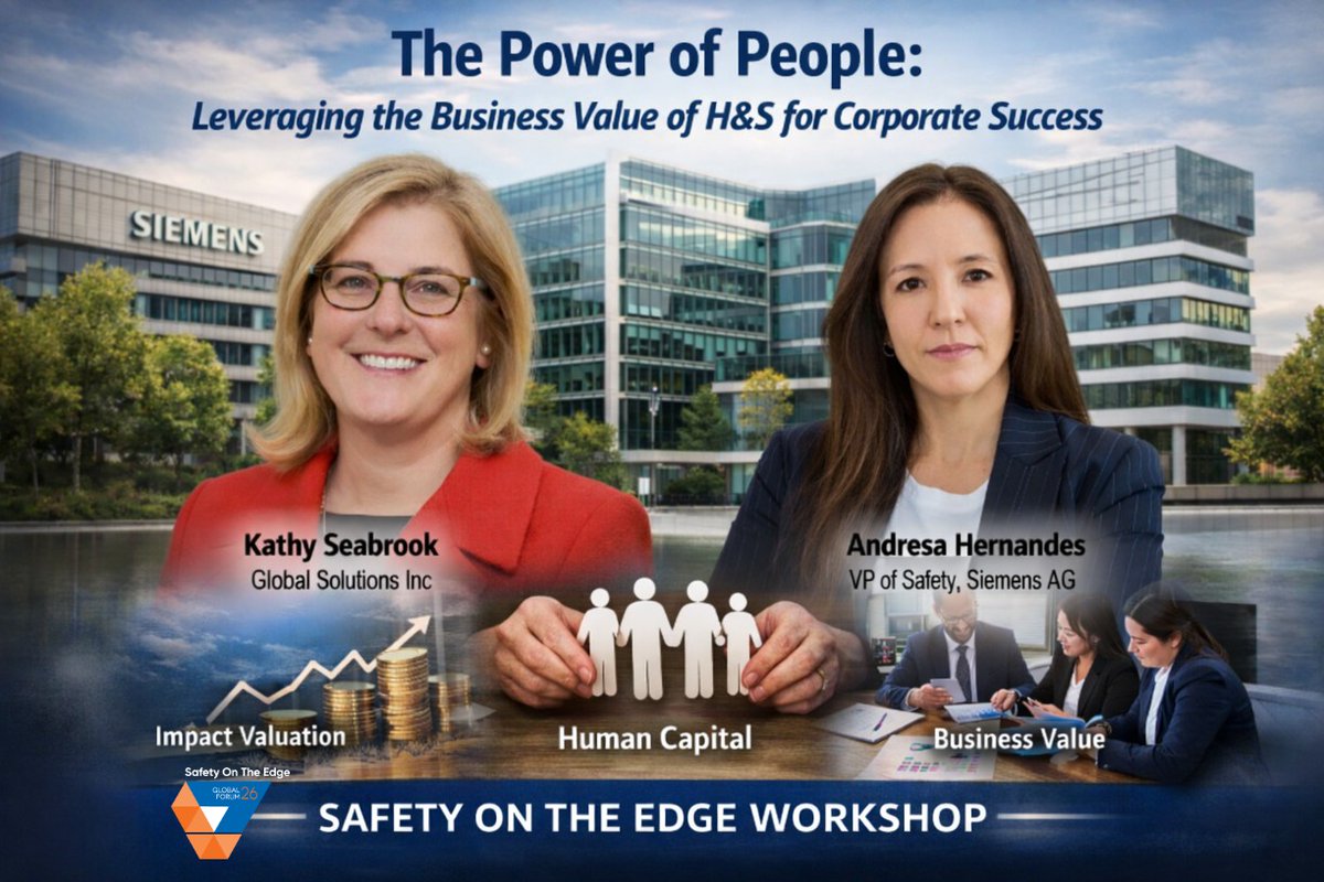 SafetyOnTheEdge's tweet photo. Safety isn’t just compliance, it’s enterprise value.

At Safety On The Edge 2026, Kathy Seabrook &amp; Andresa Hernandes explore how H&amp;S connects to P&amp;L, strategy &amp; executive decisions.

📍 Baltimore | 📅 May 4–7, 2026

https://t.co/EByvil5fNF https://t.co/E04BfCgagJ
