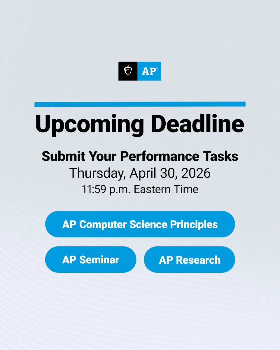 APforStudents's tweet photo. 📢 Deadline reminder! https://t.co/uYK8r6xGya