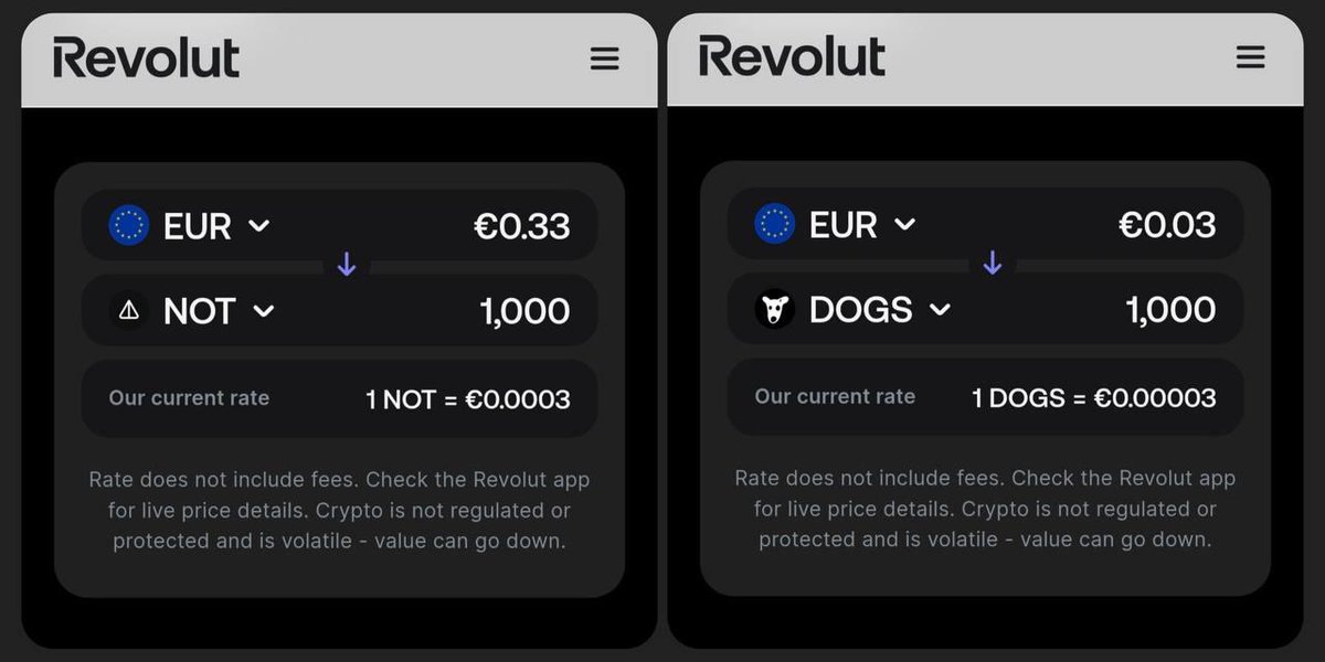 Crypto_geek___'s tweet image. What?  😱

#NOT and #DOGS have been added to the list of Revolut, the largest neobank in Europe.