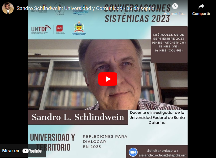 elapdis's tweet image. 💬 Conversaciones ELAPDIS 2023

El Dr. Sandro Schlindwein reflexiona sobre "Universidad y Territorio" y cómo se vinculan.

🔗 Mira la charla completa elapdis.org/elapdis-conver…

#PensamientoSistémico #Universidad