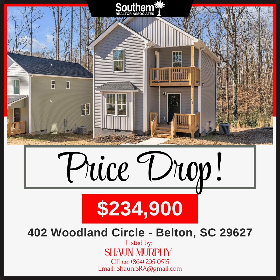 SRealtorAssoc's tweet image. NEW BUILD - UNBEATABLE PRICE! The keys to this home could be yours! 

#SouthernRealtorAssociates #NewConstruction #PriceDrop #Belton #AgentShaunMurphy