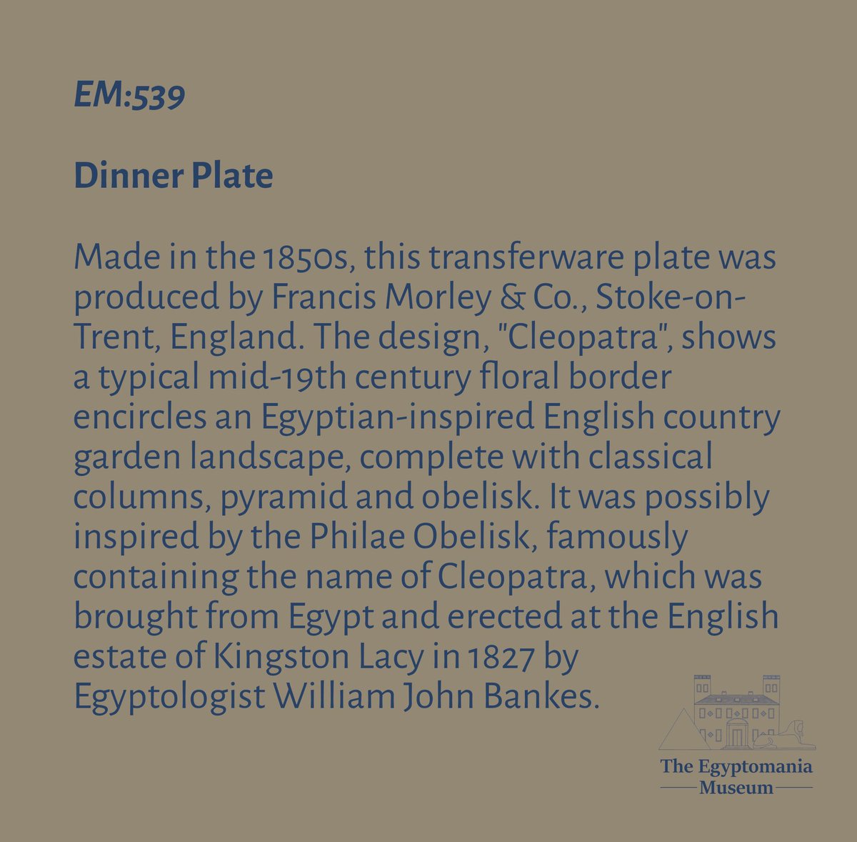 EgyptomaniaMuse's tweet image. Day 120 of #photoaday 

A mid-19th century dinner plate likely inspired by the @nationaltrust site of Kingston Lacy

#365days #365daychallenge #365photodaychallenge