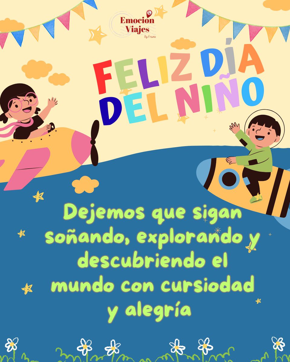 EmocionViajes's tweet photo. Feliz día del niño !! 👧🧒
#DíaDelNiño #30deAbril #emocionviajes https://t.co/p63QPpQu79