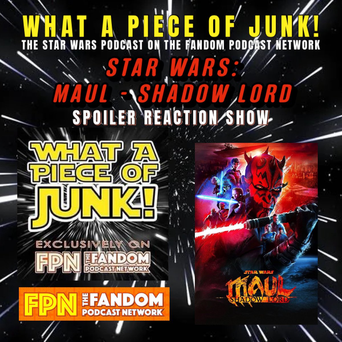 fanpodnetwork's tweet photo. #StarWars: #MaulShadowLord EP. 3-6. #WhatAPieceOfJunk Star Wars Podcast EP.175. Watch: #FandomPodcastNetwork YouTubeLink: 
https://t.co/kIECAfSWUD
AudioLink:
https://t.co/vIFJTIBAF8 @fanpodnetwork @AKyleW @spartan_phoenix #StarWarsMaulShadowLord #WhatAPieceOfJunkPodcast #FPNet https://t.co/Q55kJ9TBLb