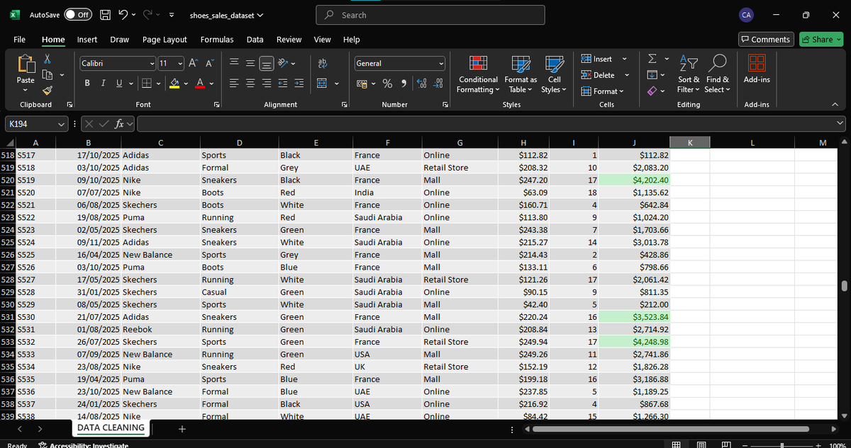 xynthianaaa's tweet photo. Day 4โ
of the #HTTDatachallange continued with real analyitics using Conditional Formatting to highlight top sales from $3,500 & Flag values above target. Stay with me๐
C/o @hertechtrail
#ConditionalFormatting
#DataAnalysis https://t.co/a1XfQNtUAJ