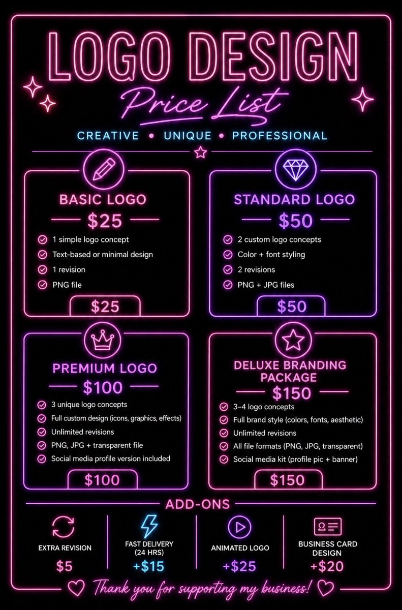 Localbizwe1n5x's tweet photo. I create custom logos that help your brand stand out. Whether you want something simple or bold, I design logos that fit your style and audience, with high-quality files ready for social media, websites, and print. Message me to get yours created today!😌 #logodesinger https://t.co/rkerYYuYYG