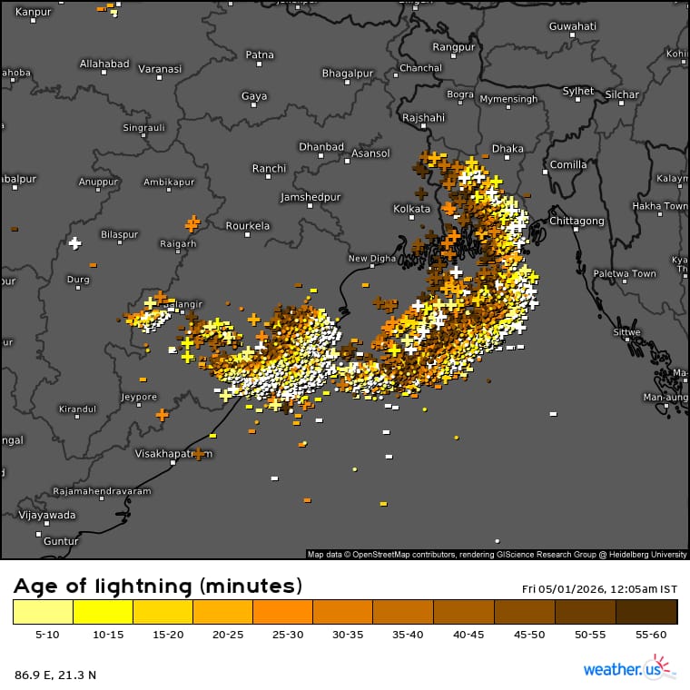 natarajan88's tweet image. A huge line of storms extending from Bangladesh till Odisha through North Bay of Bengal.

#WestBengal #Odisha #rain