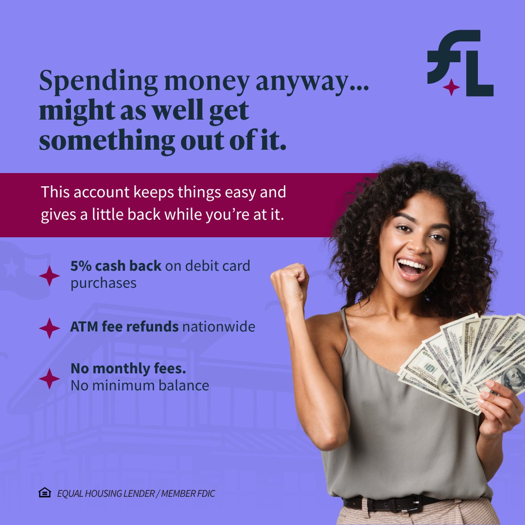FirstLockhart's tweet photo. What if your checking account did more than just… sit there? 👀

Gold Cash Back Checking gives you a little back on the spending you’re already doing. No games, no jumping through hoops.

Learn more: https://t.co/7xPHN5GlT8 https://t.co/UKAIGgEQoN