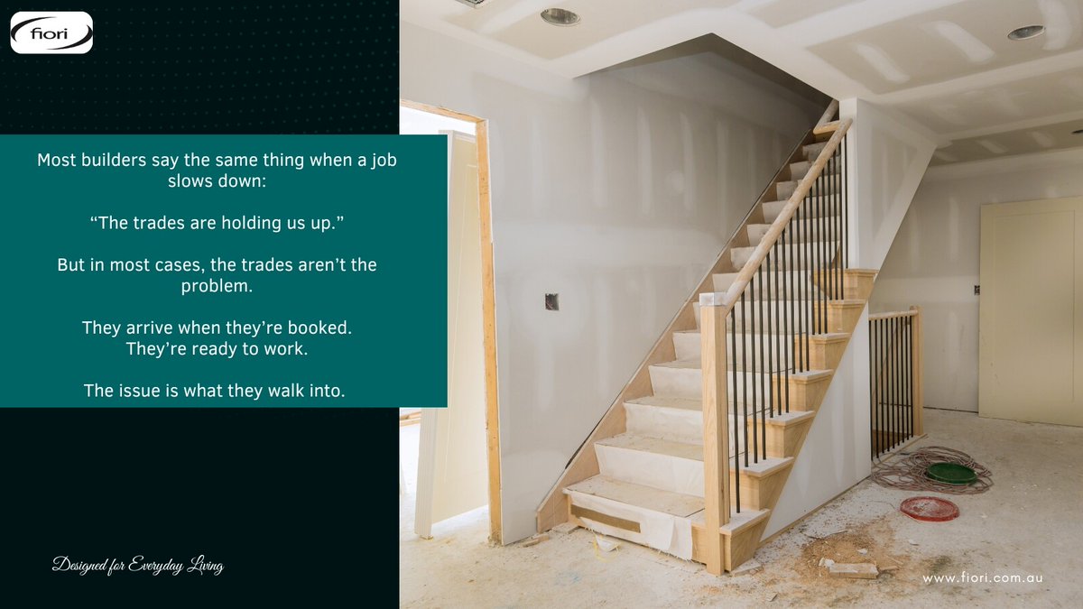 Fiori_aus's tweet image. Trades rarely delay jobs.
They arrive ready to work.

The problem is what they walk into:
incomplete work
missing materials
unprepared areas

👉 The job delayed the trade.
Focus on readiness, not blame.
#HomeBuilder #ProjectFlow