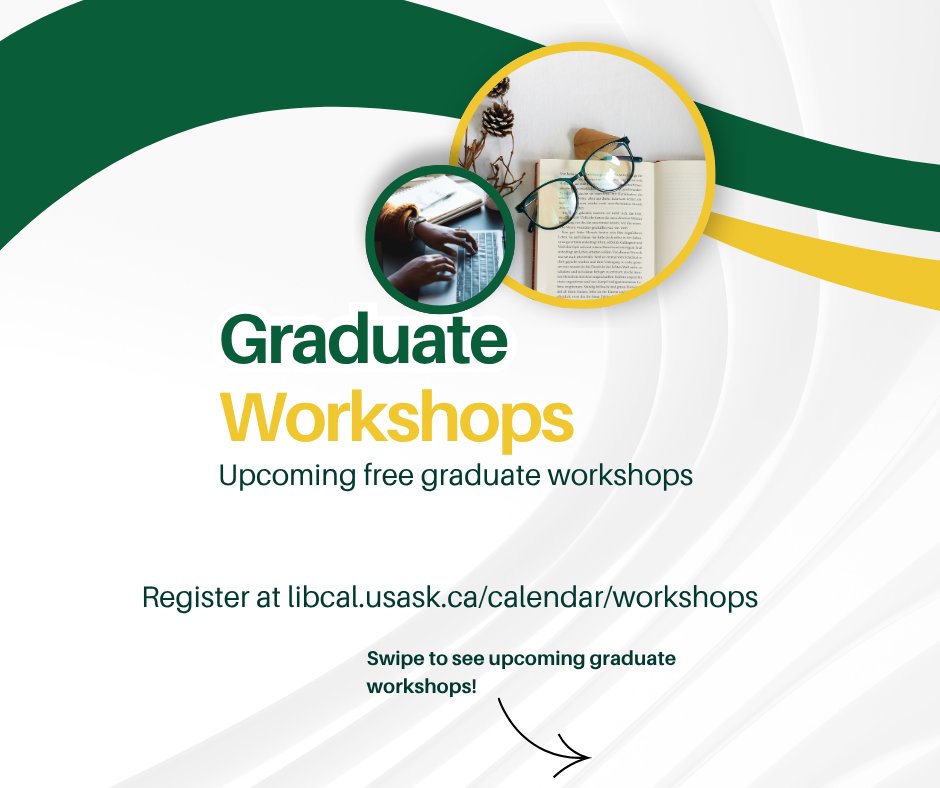 usasklibrary's tweet photo. Guess what... USask Library has MORE free workshops for Grad Students! Looking for some new tips and tricks for writing? Come join us! All are welcome 😊 https://t.co/FpcPqlcCME