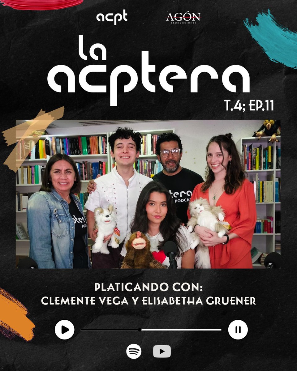 LOSACPTMX's tweet photo. 🎙️✨ Episodio 11 de La ACPTera… y sí: jóvenes, bellxs y peligrosamente talentosos ✨🎙️

En este episodio nos sentamos con Elisabetha Gruener y Clemente Vega, dos voces de la nueva escena.

⏩https://t.co/0hhYvaL9YF https://t.co/IyxCyyI3Gp