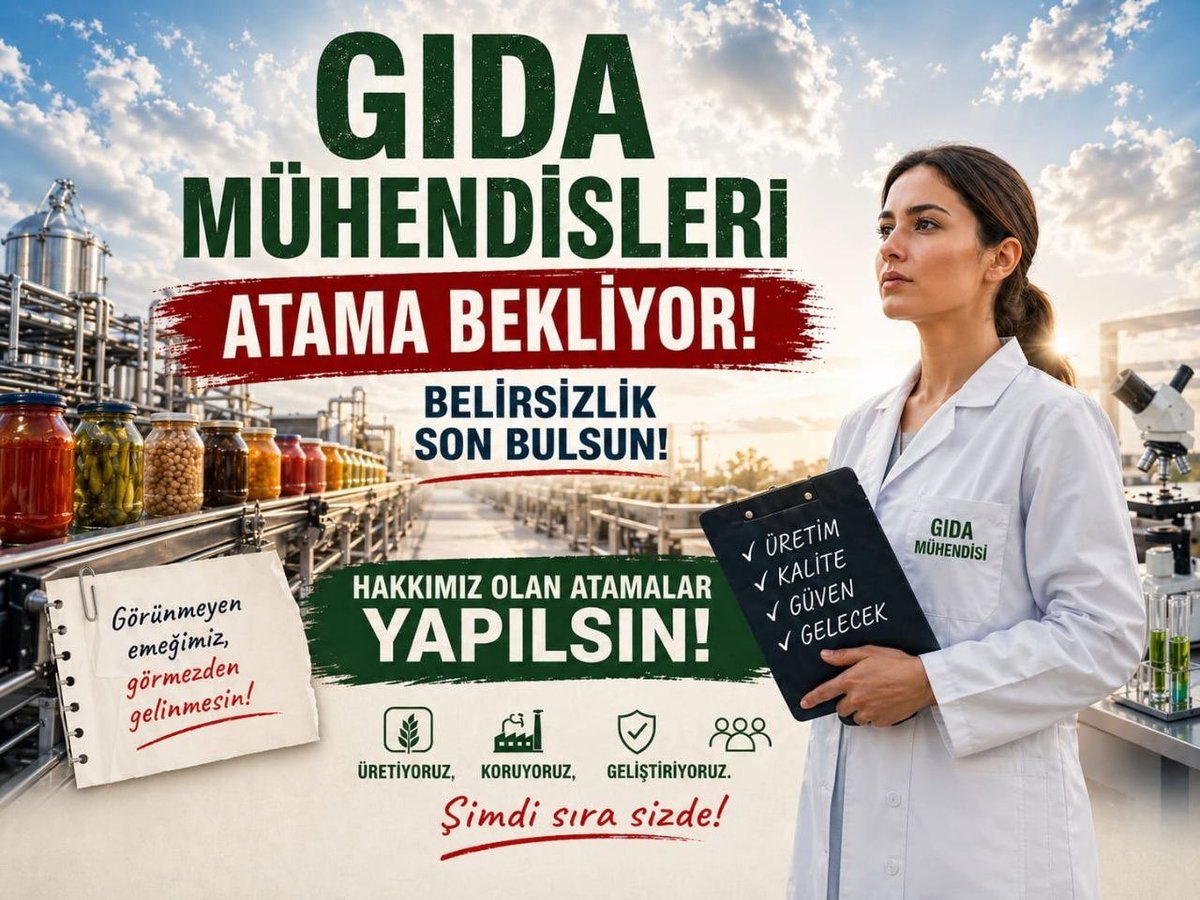 sbilgic50's tweet photo. Gıda Mühendisleri olarak halk sağlığı için sorumluluk almaya hazırız. Uzayan atama sürecimizin daha fazla gecikmesini istemiyoruz @tarimormanpgm @Seyfullahaslntk @kerimgullu07 
#TobAtamaBekliyor https://t.co/V4jBxIOKFC