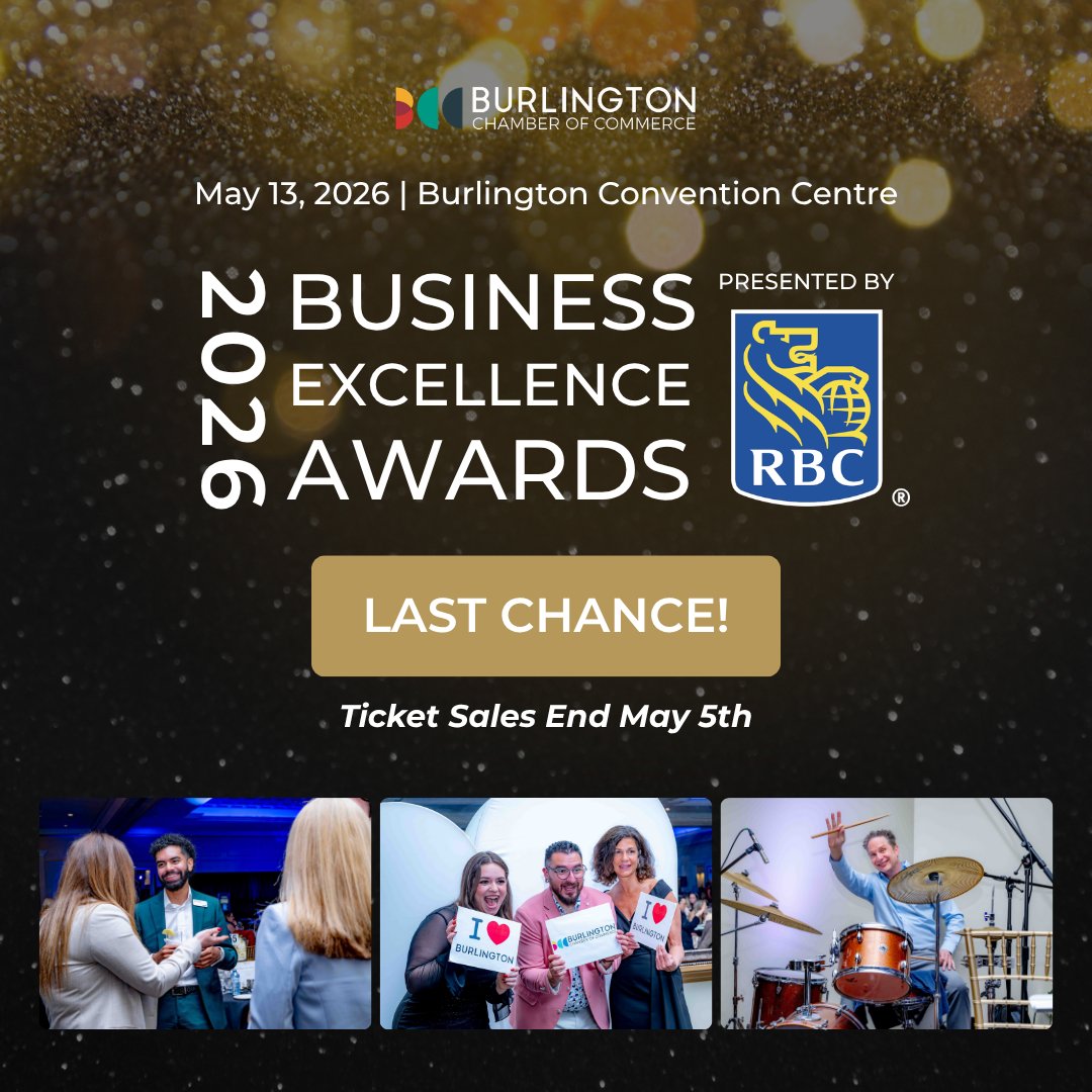 burlingtoncofc's tweet photo. Last call ✨

Ticket sales for the Burlington Business Excellence Awards Gala close May 5th.

Join us May 13 to celebrate Burlington’s business community.

Tickets 🔗 https://t.co/qdlBzhp66L https://t.co/BsHuqIOmRB