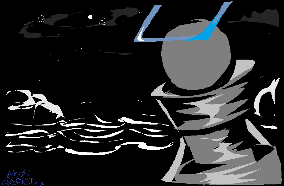 MostCrooked's tweet image. I dub this piece "tiny ahh moon". I've got a vague idea of what I want my watermark to look like. I really like the ocean.
#objectsona #square #oc #mspaint #doodle