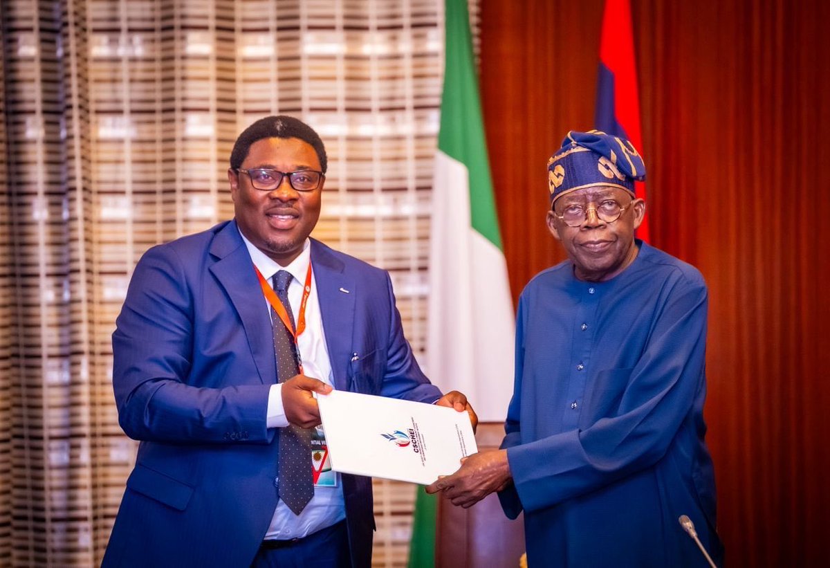 Opetuyii's tweet photo. President @officialABAT received a report from Kunle Yusuf, Director General of @cscheingo at State House, Abuja. 
30th April, 2026 https://t.co/qSOp0AX9Pu