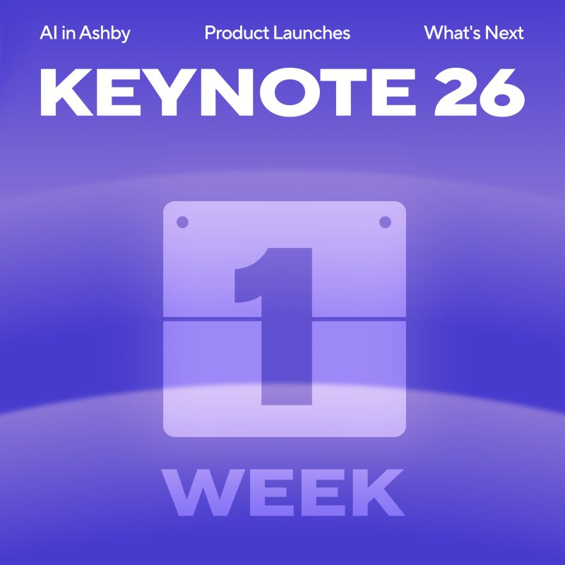 ashbyhq's tweet photo. One week until the Ashby One Keynote SF 2026.

On May 7, we're going live with 75 minutes of new product launches, AI in Ashby, and a look at what's ahead for Ashby.

Register here to watch live: https://t.co/YiklPmyVjA 

#AshbyOne https://t.co/9MJOD1Bq0Y