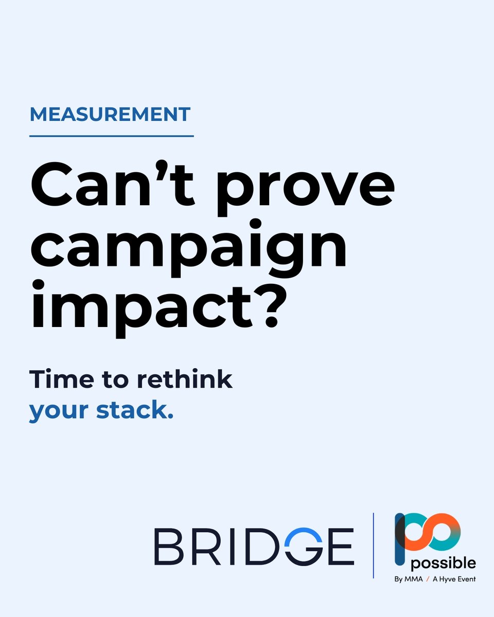 ConnectByBridge's tweet photo. #POSSIBLE2026 wrap-up. What BRIDGE is taking home:
→ REAL audiences > inflated numbers
→ AI is only as good as the data fueling it
→ Can't prove impact? Rethink your stack
See you next year, Miami. 🌴 #PeopleBasedMarketing 
https://t.co/XBrTeJc3QE https://t.co/44C6EhbEop