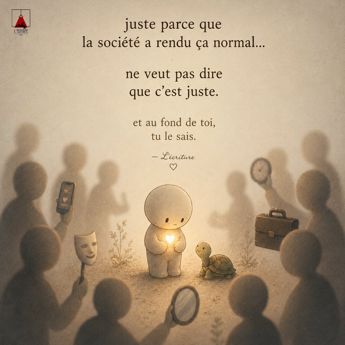 Ecriture2's tweet photo. La société peut normaliser beaucoup de choses…
Mais elle ne décide pas de ce qui est juste pour toi. https://t.co/lhdDoARi8O