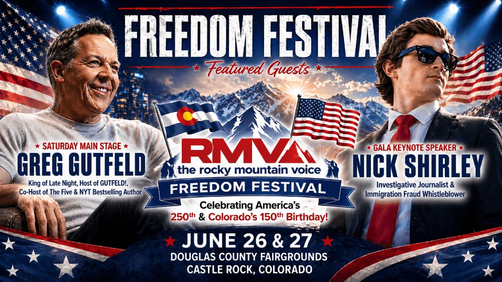 heidiganahl's tweet image. 🔥 GREG GUTFELD IS COMING TO COLORADO 🔥

Joining Nick Shirley in our lineup for the Rocky Mountain Voice Freedom Fest, more to come!

Live. Castle Rock. June 26-27. Rodeo.  Drone Show. Family Fair.  30+ Speakers.  Workshops. Great Food.

America's 250th birthday party just got a