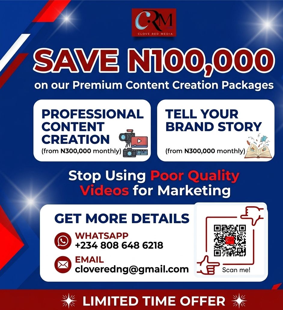 cloveredmedia's tweet photo. We will be exhibiting at The Platform Nigeria tomorrow at the Covenant Nation Iganmu, beside the National Theater.

We're offering a N100,000 discount on content creation packages.

Visit our stall tomorrow https://t.co/KgIlGtcRwi