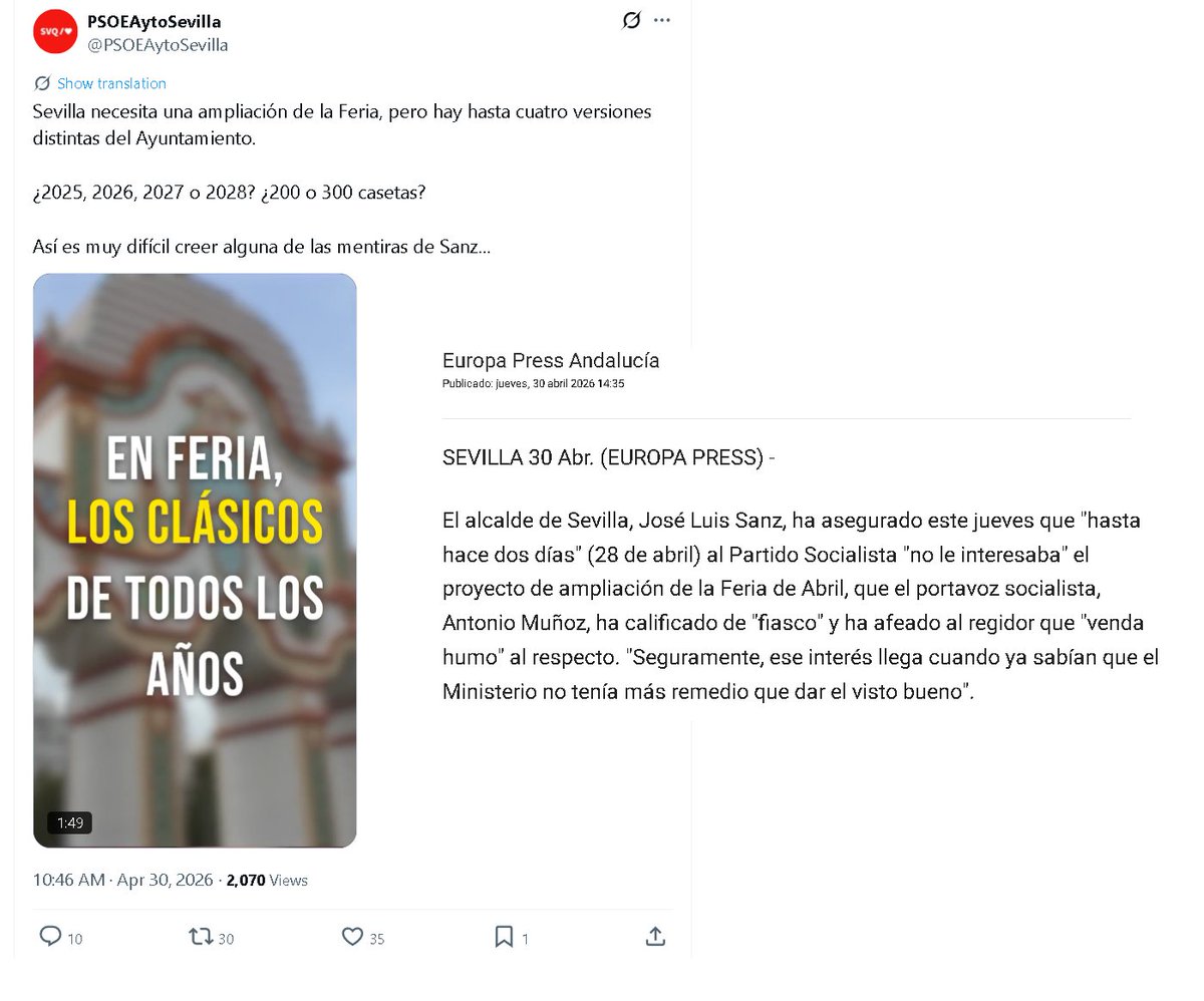 Sevilla en expansión tweet media