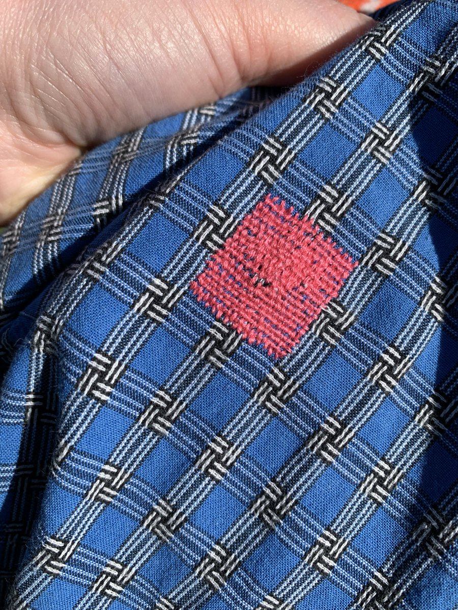 collingwoodnorr's tweet image. A little rip in a shirt repaired with darning! 

#visiblemending #darning #repair #beforeandafter #menswear #reducewaste