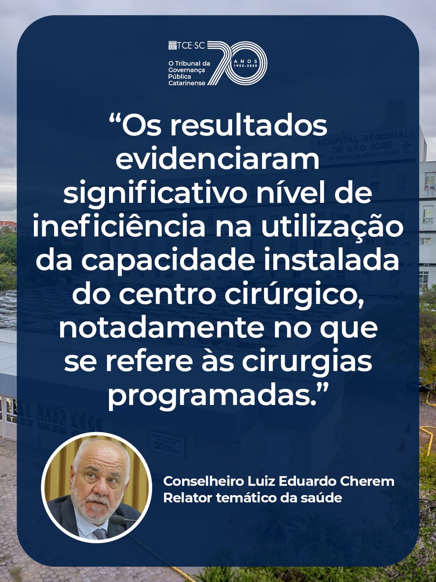 TCE_SC's tweet photo. 🏥 O TCE/SC determinou prazo de 30 dias para que a Secretaria Estadual de Saúde e o Hospital Regional de São José apresentem um plano de ação para corrigir falhas identificadas na eficiência dos serviços cirúrgicos programados da unidade. https://t.co/WuXVxc1uiH