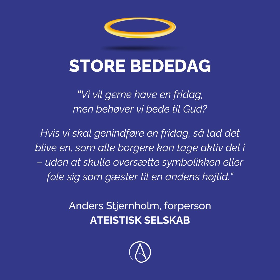 ateisterne's tweet photo. Ikke et ord om varme hveder. Til gengæld et par stykker om Store Bededag. Læs eller genlæs Anders Stjernholms kronik i Dagbladet Information "Vi vil gerne have en fridag, men behøver vi bede til Gud?

https://t.co/vQYKH3SsoT
#storebededag #ateisme #dkpol @AStjernholm @informeren https://t.co/WcVxCvI6yF