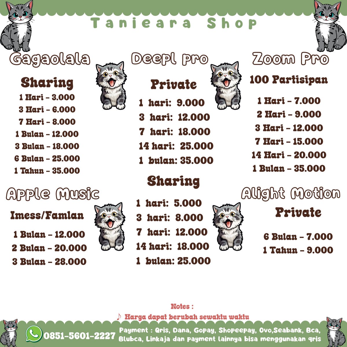 Taniearashop Testi 2000+|| order? wa tweet media