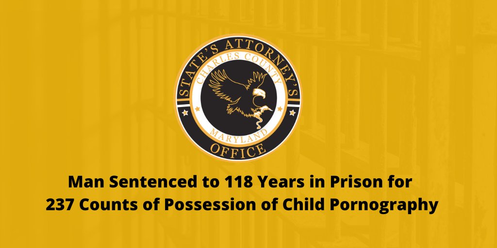 CCSAOMD's tweet photo. Man Sentenced to 118 Years in Prison for 237 Counts of Possession of Child Pornography

Press Release: https://t.co/jTBaxKHg9J https://t.co/xfbOrSmYoN