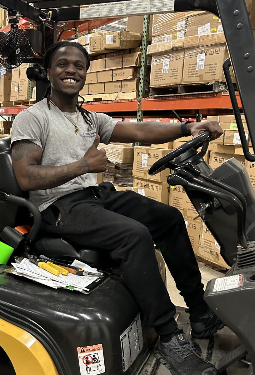 ProsourceFit's tweet image. This month, we're highlighting someone who keeps everything moving, literally. Meet Jurian "Juju," our forklift operator and the backbone of our freight and inventory operation! We’re grateful to have you on the team, Juju!💪

#EmployeeSpotlight #ProsourceFitness #TeamProsource