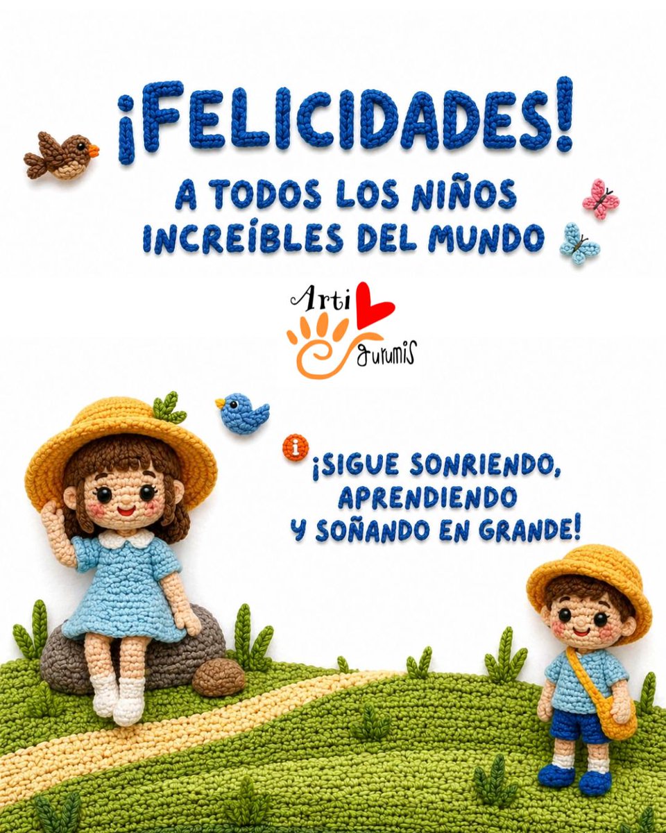 ame_sal's tweet image. La infancia es magia, risas y sueños sin límites 💛✨

🧶 Celebramos el Día del Niño con amor en cada puntada

#DíaDelNiño #Amigurumis #HechoAMano #InfanciaFeliz #Artigurumis