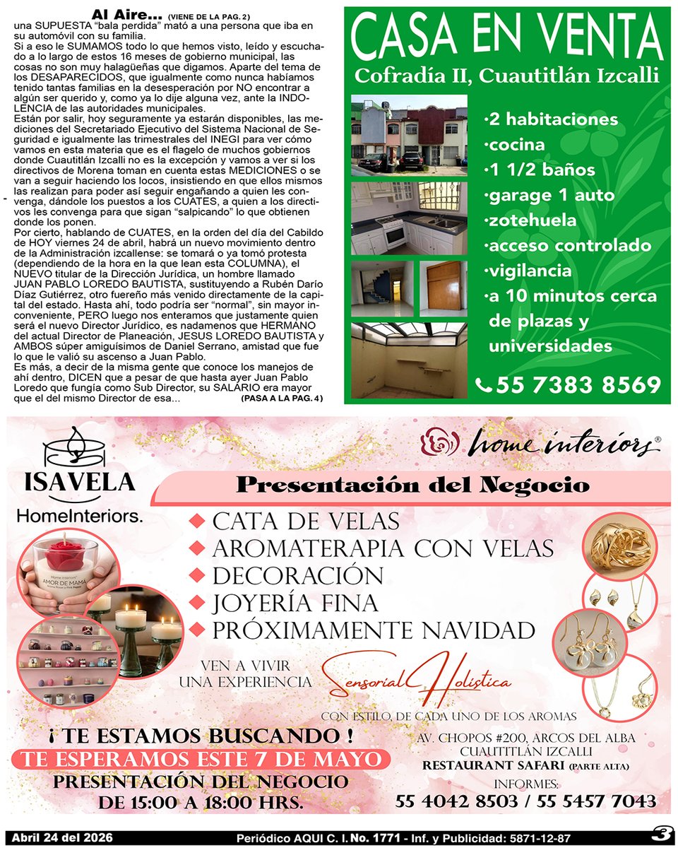 periodicoAQUI's tweet image. #casaenventa #isavela #HomeInteriors #OmarTapia #AQUICUAUTITLÁNIZCALLI

Compártelo, puede ser de utilidad para alguien.

Nuestra Edición Completa en:
periodicoaqui.com
