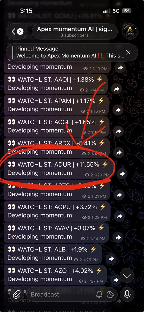 ApexMomentumAI's tweet image. ADUR gave 6%+ AFTER the alert 🚨
Called live in the channel — not hindsight, real-time proof ⚡link in bio

Consistency &amp;gt; chasing one big trade. Stack wins 📈

#Stocks #Trading #DayTrading #Momentum #trader #stock #stockmarket #optiontrading #btc