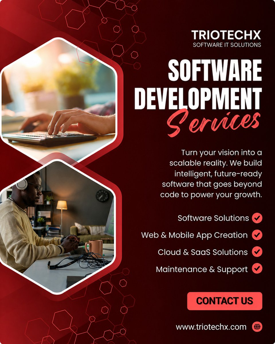 triotechx's tweet image. 🚀 Build smarter with Triotechx!
Custom software, web &amp;amp; mobile apps, cloud solutions, and reliable support — everything your business needs to scale. 💻📈
🌐 triotechx.com⁠�
#Triotechx #SoftwareDevelopment #WebDevelopment #AppDevelopment #TechSolutions #Startup