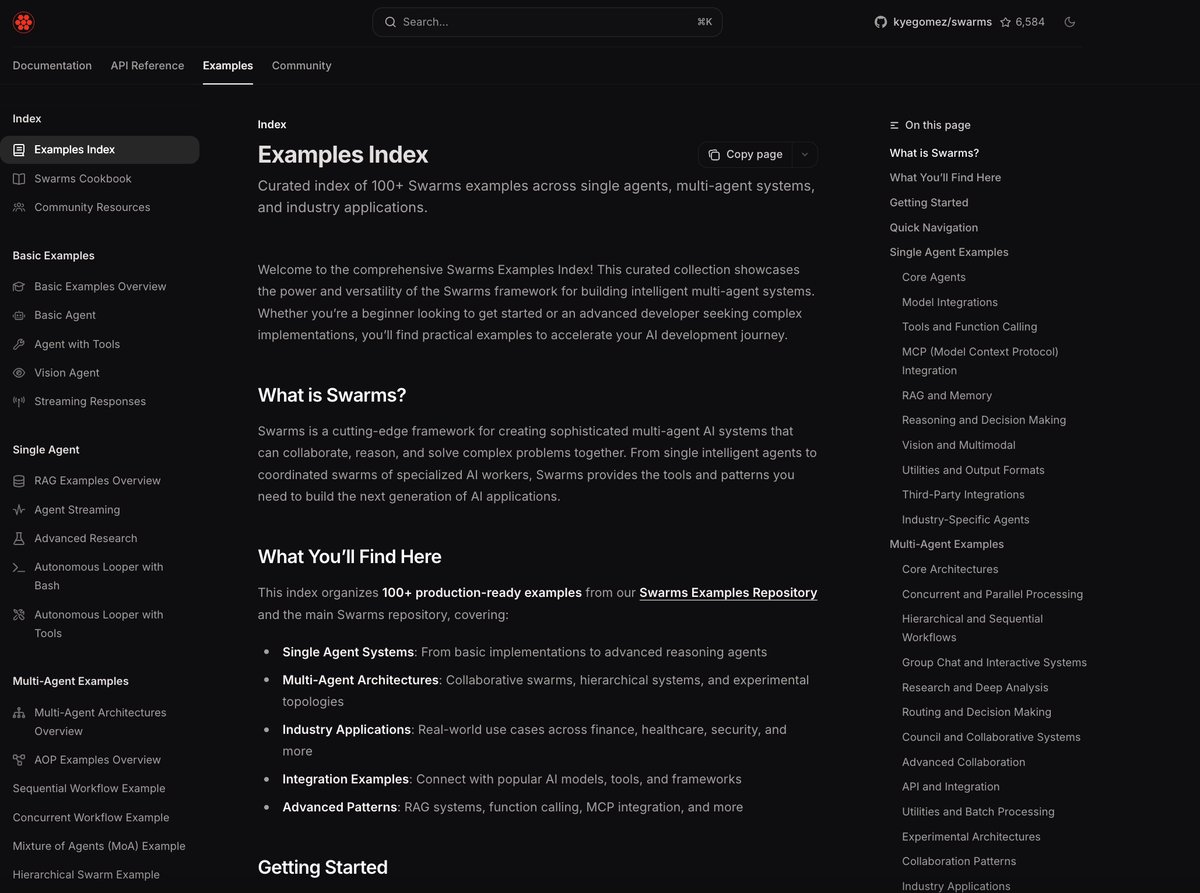 New Swarms Framework Tutorials 📄🦀

We’ve migrated dozens of step-by-step, practical examples showing how to build various types of agentic systems with the Swarms framework to our new documentation platform.

These tutorials show you how to build feature-complete autonomous