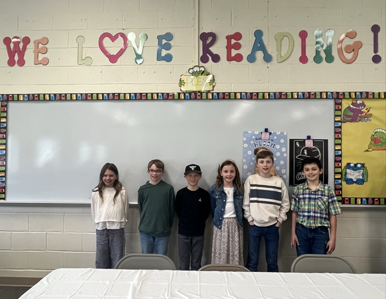 Congratulations to our 6 Young Author winners from PCES! Caroline K., Tucker U., Lenna F., Garretson S., Rocky H., and Beckett K.