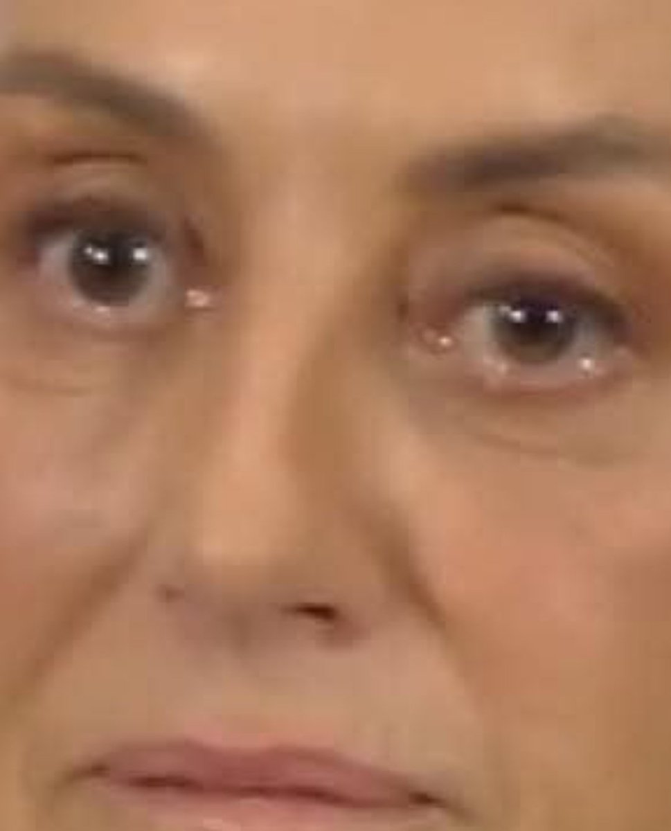 Los ojos y mirada de <a href="/Claudiashein/">Claudia Sheinbaum Pardo</a>  está mañana, mexico está gobernado por una mujer que está bajo el influjo de medicamentos psiquiatricos, es una desquiciada que ya llegó a su punto de quiebre...