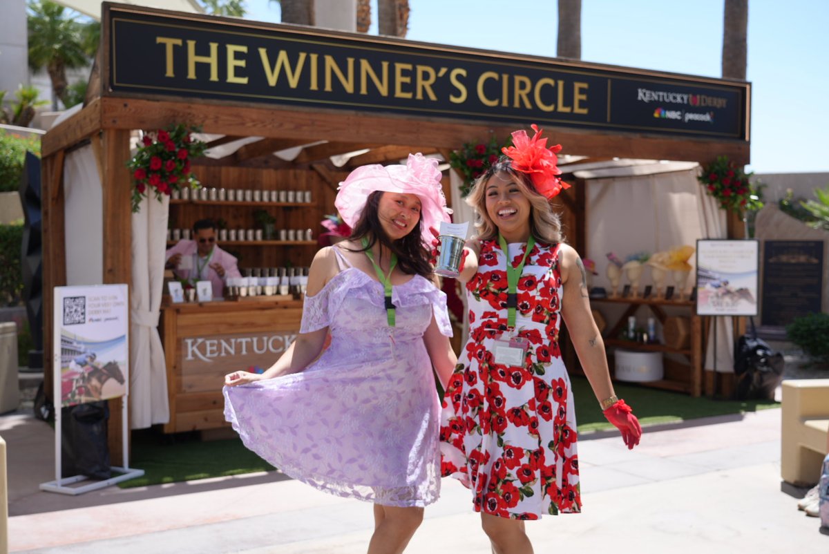 map360co's tweet photo. We brought the spirit of the #KentuckyDerby to Palm Springs Airport 🌴🐎

Partnering with @nbc and @peacock we turned travel into an experience with an interactive footprint, complete with mint julep cups and authentic Churchill Downs milliner hats. Travelers snapped photos with the installation, and one lucky winner got their own authentic Derby hat.

Don't miss the action. Watch the #KentuckyDerby live on #NBC and streaming on #Peacock