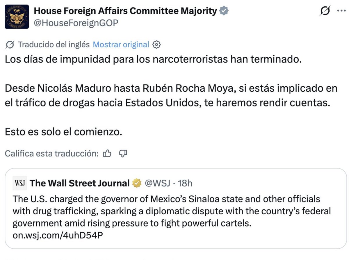 GildoGarzaMx's tweet image. 🔴 #México | Se les dijo a Rocha y a los narcopolíticos de Morena les puede pasar lo mismo que a Maduro.
Por eso andan blindados hasta con marinos. El colmo: el Estado cuidando políticos señalados mientras el país se hunde en sangre.
La soberanía no se defiende tapando narcos.