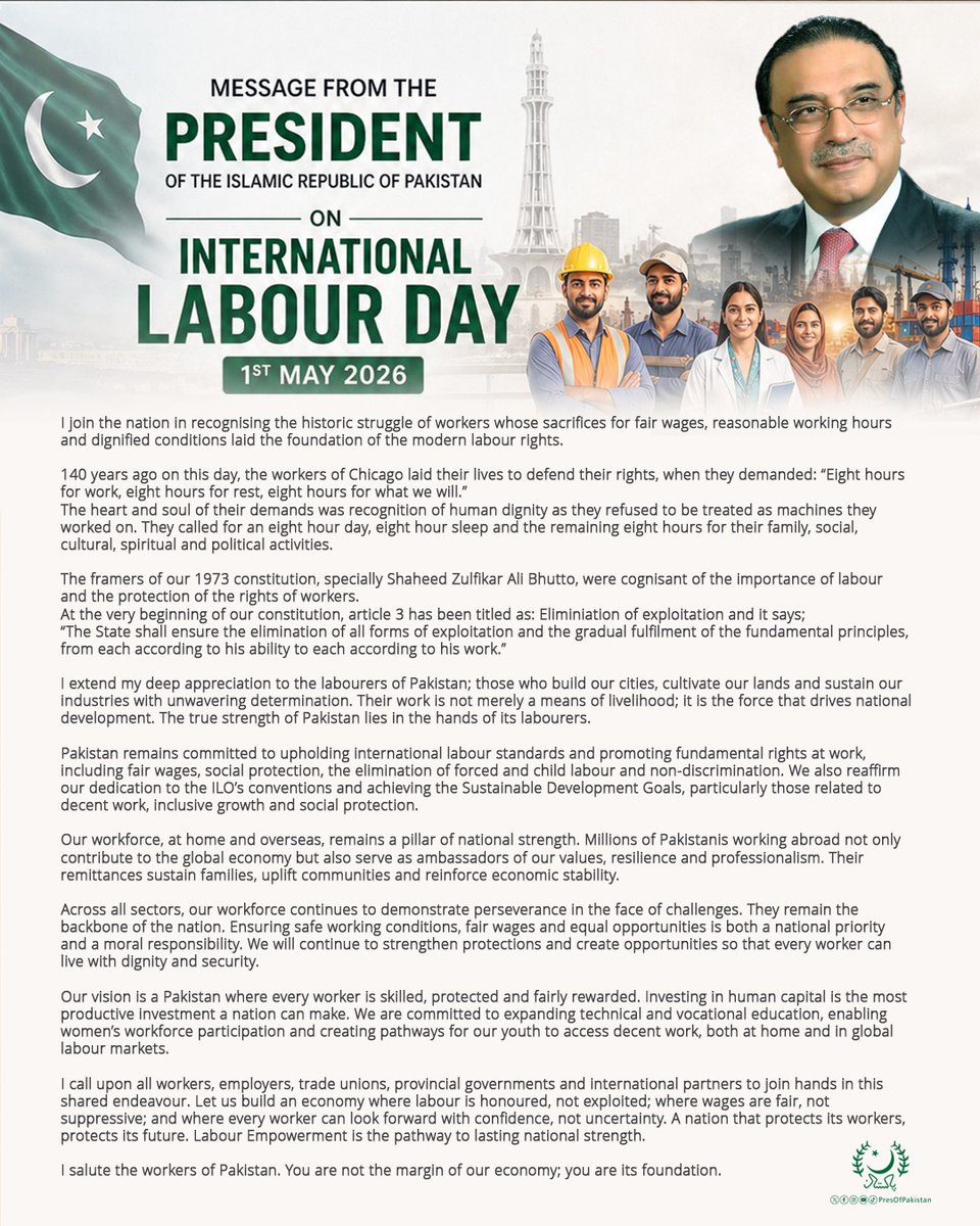 The President of Pakistan tweet media
