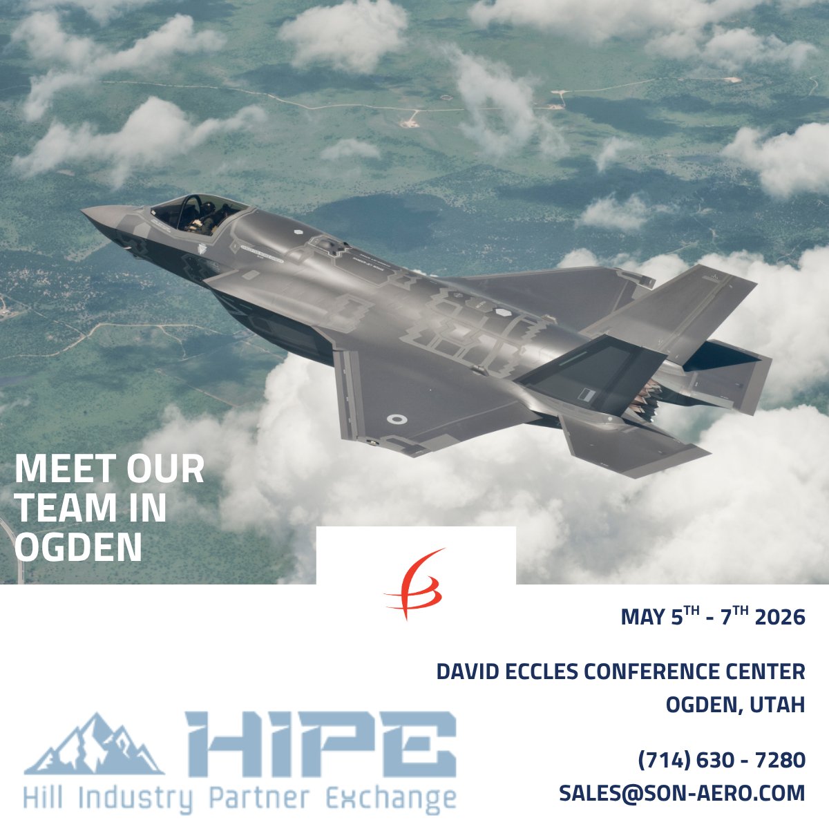 sonaero_'s tweet photo. Our team will be attending the 2026 Hill Industry Partner Exchange in Ogden, Utah this week!

Connect with our us to learn how we can support your next program! 👏

📧 Sales@son-aero.com
📞 (714) 630-7280

#SONAERO #AerospaceManufacturing #HIPE2026 https://t.co/0XGBZfqzFk