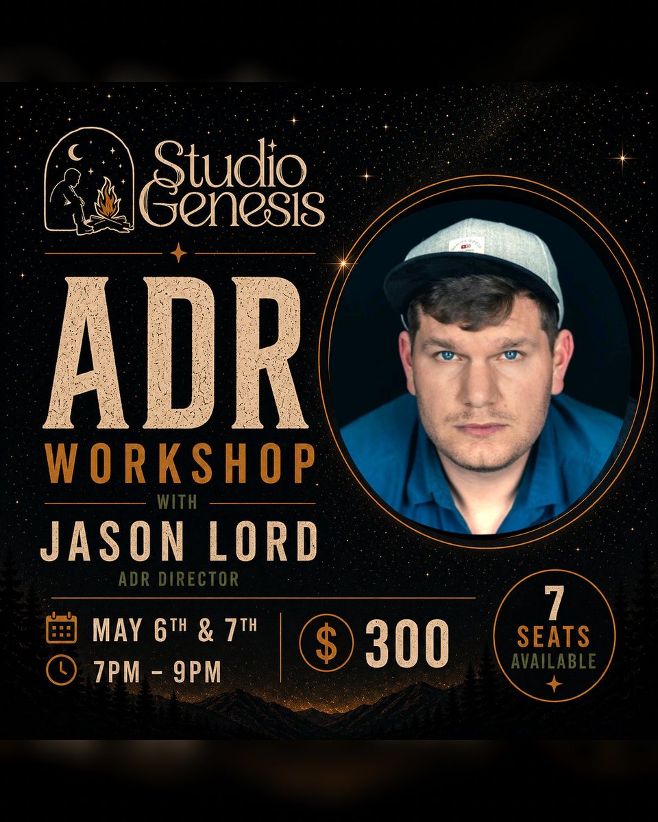 Studio__Genesis's tweet image. In person class with the great @_JasonLord_  4 seats left! Get some ADR training in. Contact info@studiogenesisllc.com to reserve youre spot. #VO #voiceacting #anime