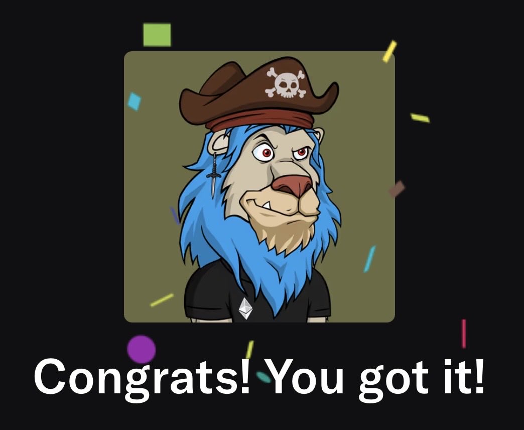 treb_btc's tweet photo. 5 years ago this @LazyLionsNFT sold for 8eth today it’s mine for 0.115 🤩 

What doesn’t make any sense to me is why the floor price is where it is when the Lions are the 2021 OG of OG’s

The team at Lazy Lions never left!!
The team at Lazy Lions are building!!
The team at Lazy Lions value you!!

Grails like this won’t last long when I’m shopping so be quick because I’ve got a strong feeling the Lions are about to ROAR 🦁 🔥