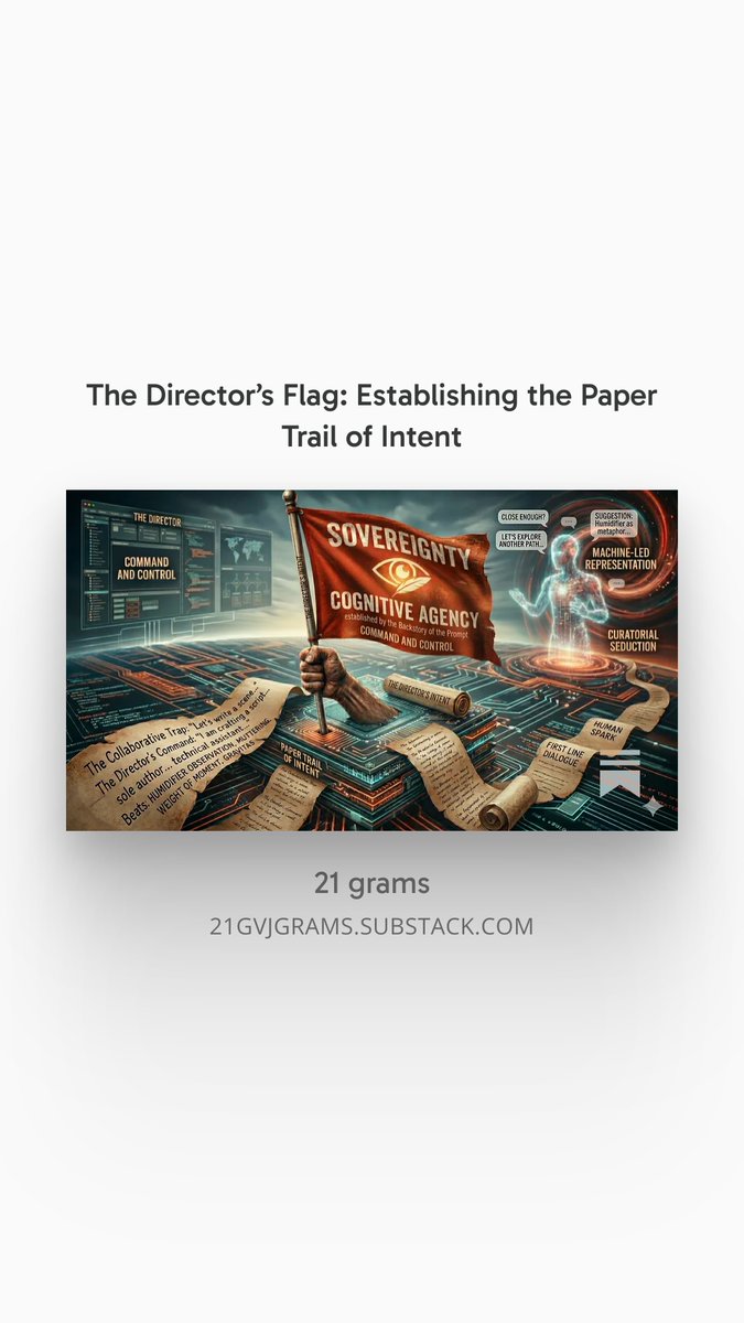 21gramsCa's tweet photo. In the AI era, using collaborative language like "let's build this together" might be an inadvertent 50/50 verbal agreement with a corporation. Stop being a collaborator and start being a Director. Plant your flag. 🚩
Read my thoughts on Substack:
https://t.co/aYnrwazXgz https://t.co/PbArr7yArw